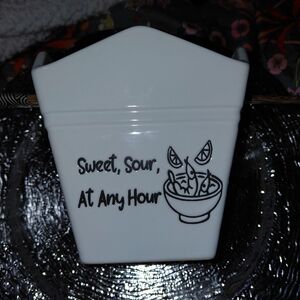 White Ceramic Takeout Soup bowl with chopsticks